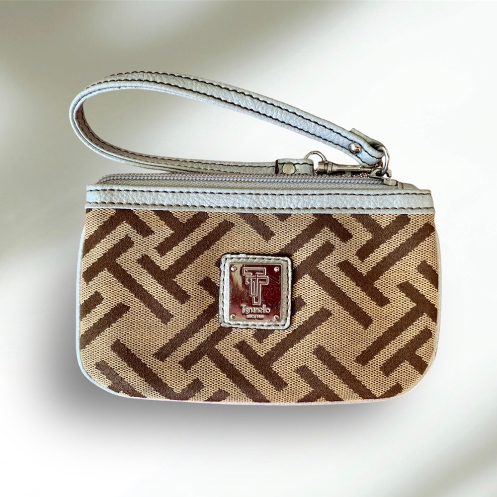 *Vintage* TIGNANELLO Canvas Wristlet/Wallet Clutch EXCELLENT pre-loved condition